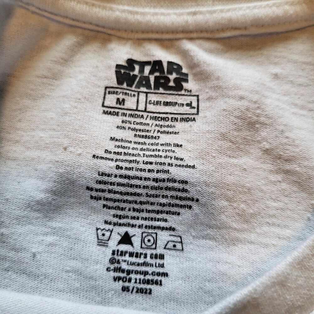 Star Wars Baby Yoda Grogu Graphic Screen Print Shirt Men's Size Medium - Picture 3 of 5